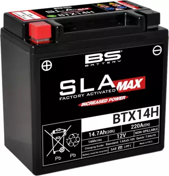 BS akumulator SLA BTX14H MAX (YTX14-BS) 12V 14Ah Yamaha YZF TRX Suzuki BMW