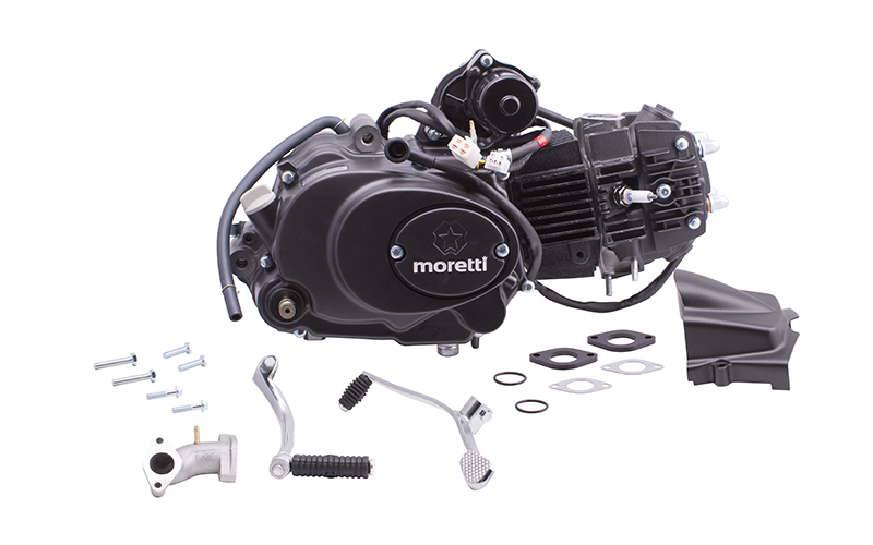 Silnik Moretti poziomy 154FMI, 125cc 4T, 4-biegowy Automat, Czarny, z gaźnikiem
